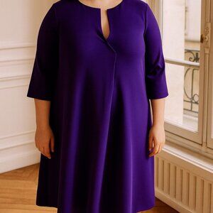 Lane Bryant Purple 3/4 Sleeve Shift Dress NWT 14/16